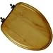 Tools & Hardware : Mayfair 19601BR 378 Natural Wood Series Toilet Seat with Brass Hinges, Elongated, Natural Oak
