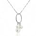 14K White Gold Fresh Water Cultured Pearl Pendant with Chain -18''