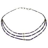Silver Gemstones Necklaces in Amethyst Stone with Silver Amulet 19 
