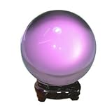 Pure Quartz Crystal Ball with Wood Stand - Pink 8 Cm - Beautiful As Display or a Powerful Feng Shui Tool