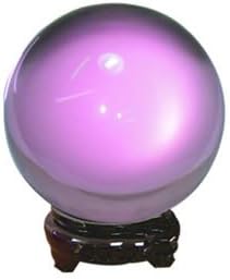 Pure Quartz Crystal Ball with Wood Stand - Pink 8 Cm - Beautiful As Display or a Powerful Feng Shui Tool
