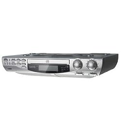 Coby KCD150 Under-the-Cabinet CD Player with AM/FM Radio (Silver)
