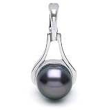 Enhancer Black 9-10mm AA Freshwater Sterling Silver Pearl Pendant