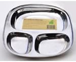 ECO Stainless Steel Lunchboxes &amp; Trays 3-Section Food Tray 10" x 8" BPA-Free