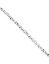 Sterling Silver Twisted Beaded Bracelet QG833-7.5"