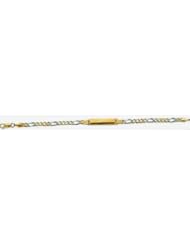 3mm 14k Tri Color Figaro ID Bracelet 6"