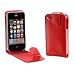 MaryCom PREMIUM QUALIT�T Leder Handytasche rot f�r Apple iPhone 4G 4S Smartphone + gratis Displayschutzfolie / LTR I4G