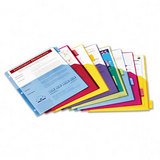 Extra-Tough Poly 2-Pocket Index Dividers, 8-Tab, Ltr, Asst, 8/pk