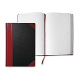 Record/Account Book, Black/Red Cover, 300 Pages, 14 1/8 x 8 5/8