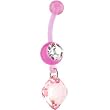 Bioplast Pink Jewel Drop Dangle Belly Ring