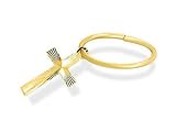 Image of 12mm Single Hoop & Cross Earring