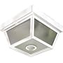 Heath Zenith SL-4305-WH Motion-Activated Five-Sided Porch Light, White Brass with Frosted Glass
