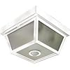 Heath Zenith SL-4305-WH Motion-Activated Five-Sided Porch Light, White Brass with Frosted Glass