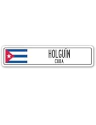 Automotive Parts and Accessories: HOLGUíN, CUBA Street Sign Decal Sticker Cuban flag city country road wall gift - CALI Signs