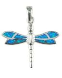 Morningflower Blue Opal Dragonfly Pendant