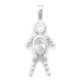 April Birthstone Boy Crystal Kids Charm Pendant
