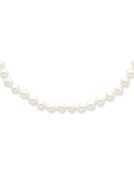 14k Yellow Gold 16in 4-4.5mm White Freshwater Cultured Pearl Necklace.