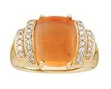 14kt Gold Diamond and Cabachon Citrine Ring (.25 ct. tw.)
