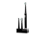 GSI Super Quality Electronic Rechargeable Sonic Power Toothbrush With Cradle Base - Includes 3 Types Of Brush Heads, Auto Timer, And 3 Brushing Modes - Black  for Sale