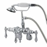 IMAGE OF Elements of Design Down Spout Wall Mount Clawfoot Tub Filler With Hand Shower DT4201AL