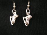 Sterling Silver 3D Ice Figure Skate Earrings 925