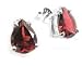 Sterling Silver Pear Faceted Garnet Stud Post title=