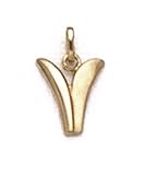 14K 'V' Pol Initial Pendant - GH10054