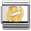 NOMINATION Italian Charm in stainless steel and 18k gold Zodiac sign (Pisces)