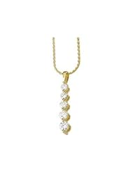 1 CT TW 18K White Gold Journey Diamond Pendant
