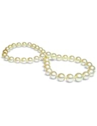 10 x 12.8mm cream color Australian south sea cultured pearl necklace 18"