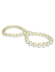 10 x 12.8mm cream color Australian south sea cultured pearl necklace 18"