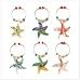 6Pc Art Deco Glass Wineglass Charms Wedding Favor Gift
