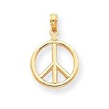 14k Polished Peace Sign Charm