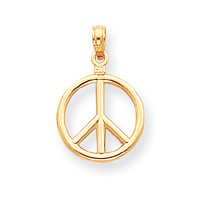 14k Polished Peace Sign Charm