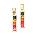 10k Gold & Multi-Color Created Sapphire Earrings (2.02ctw)