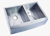 0505AP 50/50 Apron Front Farm House 16 Gauge Double Bowl 304 Surgical Stainles Steel Sink