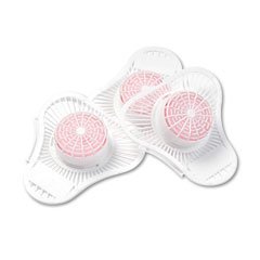 Urinal Screens with Deodorizer Block, Cherry Fragrance, 12 Screens/bx