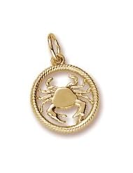 Rembrandt Charms, Cancer Charm in Solid Sterling Silver or Gold