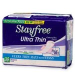 Stayfree Ultra Thin Regular Length Maxi Pads with Wings, Heavy Protection, 36-Count Package (Pack of 3)