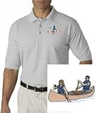 Mens Polo Shirt With Embroidered Image Of Canoe Wpeople Mens Polo Shirt With Embroidered Image Of Canoe Wpeople