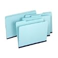 Globe-Weis(R) Pressboard Folders With Plain Tab, 1/3 Cut, 1in. Expansion, Legal Size, Blue, Box Of 25