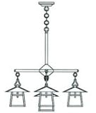 IMAGE OF Arroyo Craftsman CCH-8-4-1B-CS-AC Carmel 5 Light Single Tier Chandelier in Antique Copper with Clear Seedy glass