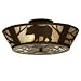Meyda Tiffany Black Bear 2 Light Flush Mount