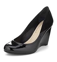 Autograph Leather Panelled Wide Fit Wedge Shoes with Insolia®