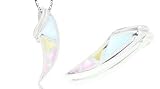 Multicolor Mother of Pearl Horn Tusk Pendant Sterling Silver