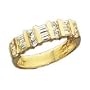 14K gold 1ct total cubic zirconia weight round and baguette channel ring