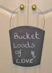 Childrens Toyshop  Outdoor Living : Handmade British Novelty Message Chalkboard Unusual Bucket Design
