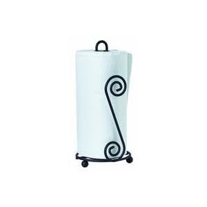 Spectrum Black Scroll Paper Towel Holder