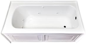 White Estora Acrylic Whirlpool Bathtub from the Graves Collection 72 x 36 x 22.5