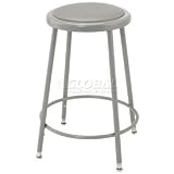 Vinyl Upholstered Shop Stool In Steel Frame